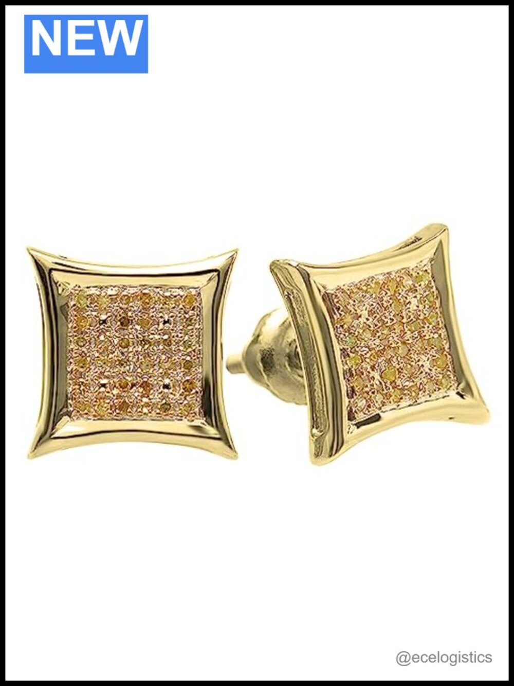 Dazzlingrock Plated 925 Sterling Silver Real Diamond Stud Earrings 0.15 Carat